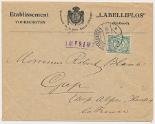 Firma envelop Voorschoten 1911 - Etablissement  Labelliflos