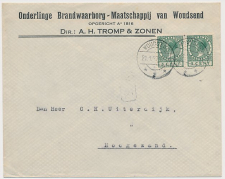 Firma envelop Woudsend 1927 - Ond. Brandwaarborg Maatschappij
