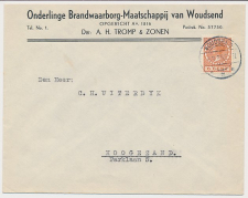 Firma envelop Woudsend 1935 - Ond. Brandwaarborg Maatschappij