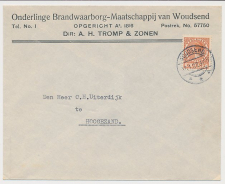 Firma envelop Woudsend 1937 - Ond. Brandwaarborg Maatschappij
