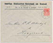 Firma envelop Woudsend 1929 - Ond. Brandwaarborg Maatschappij