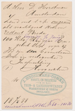 Briefkaart Wagenberg 1888 - Handel en Teelderij