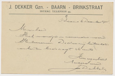 Firma briefkaart Baarm 1905 - J. Dekker Gzn.