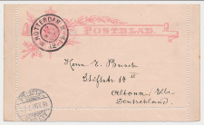 Postblad G. 7 x Rotterdam - Altona Duitsland 1897