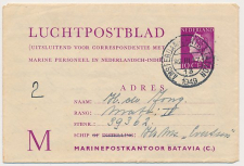 Luchtpostblad G. 1 b Amsterdam - Batavia Ned. Indie 1949