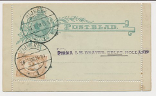 Postblad G. 4 / Bijfrankering Nijkerk - Delft 1908