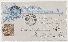 Postblad G. 5 / Bijfrankering Amsterdam - Duitsland 1897