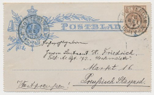 Postblad G. 5 / Bijfrankering Rotterdam- Stargard Duitsland 1904