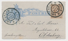 Postblad G. 6 / Bijfrankering Amsterdam - Duitsland 1897
