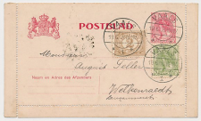 Postblad G. 10 / Bijfrankering Vaals - Welkenraedt Belgie 1908
