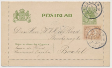 Postblad G. 11 / Bijfrankering Engelen - Boxtel 1910