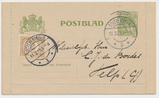 Postblad G. 11 / Bijfrankering Scheveningen - Velp 1909