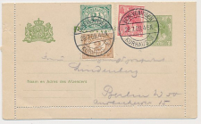 Postblad G. 13 / Bijfrankering Scheveningen - Duitsland 1909