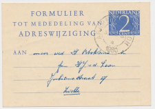 Verhuiskaart G. 21 b Arnhem - Zwolle 1950