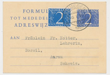 Verhuiskaart G. 22 Nijmegen - Zwitserland 1953 - Buitenland