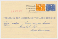 Verhuiskaart G. 24 Utrecht - Amsterdam 1965