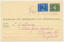 Verhuiskaart G. 26 Den Haag - Engeland 1957 - Buitenland