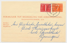 Verhuiskaart G. 30 Delfzijl - Groningen 1965