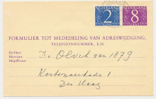 Verhuiskaart G. 32 Franeker - Den Haag 1966