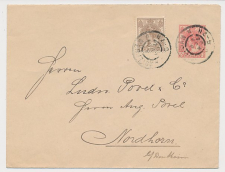 Envelop G. 8 a / Bijfrankering Amsterdam - Duitsland 1902