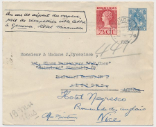 Envelop G. 21 a / Bijfr. Noordwijk - Algerije - Frankrijk 1925