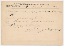 Briefkaart G. 3 Particulier bedrukt Leeuwarden 1874