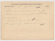 Briefkaart G. 7 Particulier bedrukt Locaal te Leeuwarden 1875