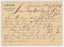 Briefkaart G. 10 Particulier bedrukt Amsterdam - Amerika 1877