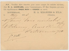 Briefkaart G. 17 Particulier bedrukt Rotterdam - Frankrijk 1878