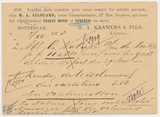 Briefkaart G. 16 Particulier bedrukt Rotterdam - Frankrijk 1878