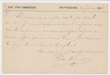 Briefkaart G. 25 Particulier bedrukt Rotterdam - Belgie 1886
