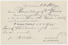 Briefkaart G. 36 Particulier bedrukt Amsterdam -Zwitserland 1898