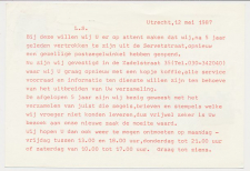Briefkaart G. 366 Particulier bedrukt Utrecht 1987 