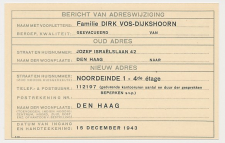 Verhuiskaart G. 13 Particulier bedrukt Den Haag 1943 - Evacuatie