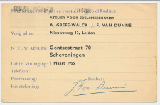 Verhuiskaart G. 24 Particulier bedrukt Leiden 1955