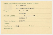 Verhuiskaart G. 26 Particulier bedrukt Naarden 1959
