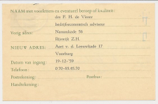 Verhuiskaart G. 26 Particulier bedrukt Rijswijk 1959