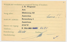 Verhuiskaart G. 26 Particulier bedrukt Amsterdam 1957