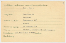 Verhuiskaart G. 26 Particulier bedrukt Amsterdam 1957