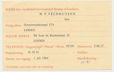Verhuiskaart G. 30 Particulier bedrukt Leiden 1964