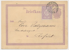 Briefkaart G. 12 / Bijfrankering Wormerveer - Duitsland 1877