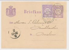 Briefkaart G. 18 / Bijfrankering Den Haag - Duitsland 1879