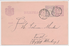 Briefkaart G. 23 / Bijfrankering Groningen - Duitsland 1894