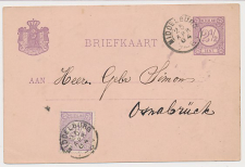 Briefkaart G. 23 / Bijfrankering Middelburg - Duitsland 1884