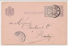 Briefkaart G. 23 / Bijfrankering Deventer - Frankrijk 1897