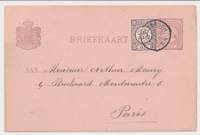Briefkaart G. 32 / Bijfrankering Oudenbosch - Frankrijk 1895