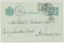 Briefkaart G. 51 / Bijfrankering Haarlem - Belgie 1900