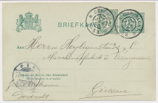 Briefkaart G. 67 / Bijfrankering Dordrecht - Duitsland 1906
