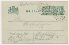 Briefkaart G. 68 / Bijfrankering Voorburg - Duitsland 1908