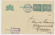 Briefkaart G. 80 a I / Bijfrankering Rotterdam - Duitsland 1915